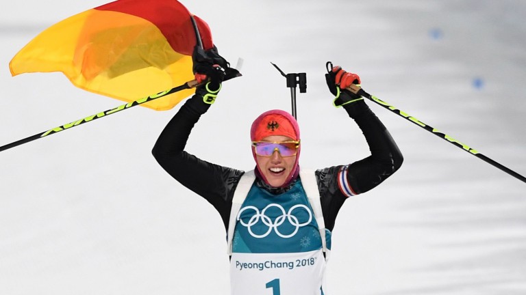 Laura Dahlmeier Olympic Champion 2018 Biathlon-7.5 km Sprint-women