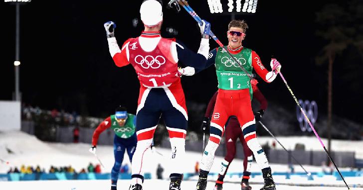 Noorwegen Olympic Champion 2018 Cross Country Skiing-Team Sprint Free Style-men