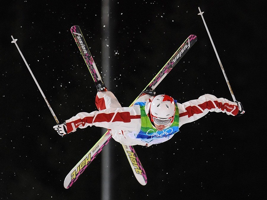 Alex Bilodeau Olympisch Kampioen Sotsji 2014 Freestyleskiën Moguls Mannen