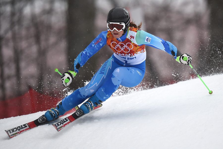 Tina Maze Olympisch Kampioen Sotsji 2014 Alpineskiën Reuzenslalom Vrouwen