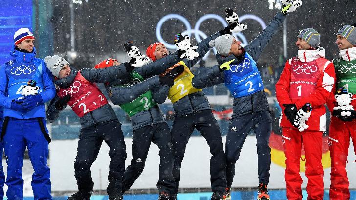 Duitsland Olympic Champion 2018 Nordic Combined-Teams Large Hill - 4x5 km Cross Country-men