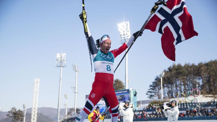 Marit Bjoergen Olympic Champion 2018 Cross Country Skiing-30 km, Mass Start Classical-women